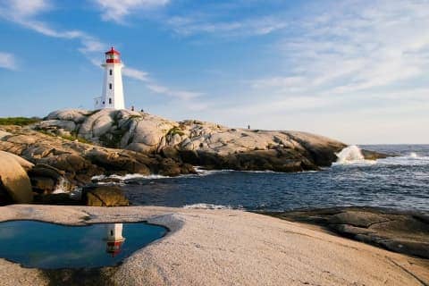 lighthouse, ocean, sea, coast, travel, nautical, water, landmark, marine, navigation, tower, building, beach, signal, architecture, seaside, guide, direction, shore, warning, canada, nova scotia, natu