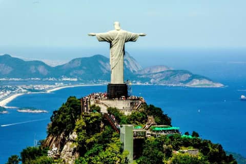 brazil, rio, landscape, tourism, ocean, mountain, guanabara, city, nature, summer, sky, viewpoint, landmark, vacations, stunning, aerial, helicopter, christ, redeemer, corcovado, statue, wonder, brazi