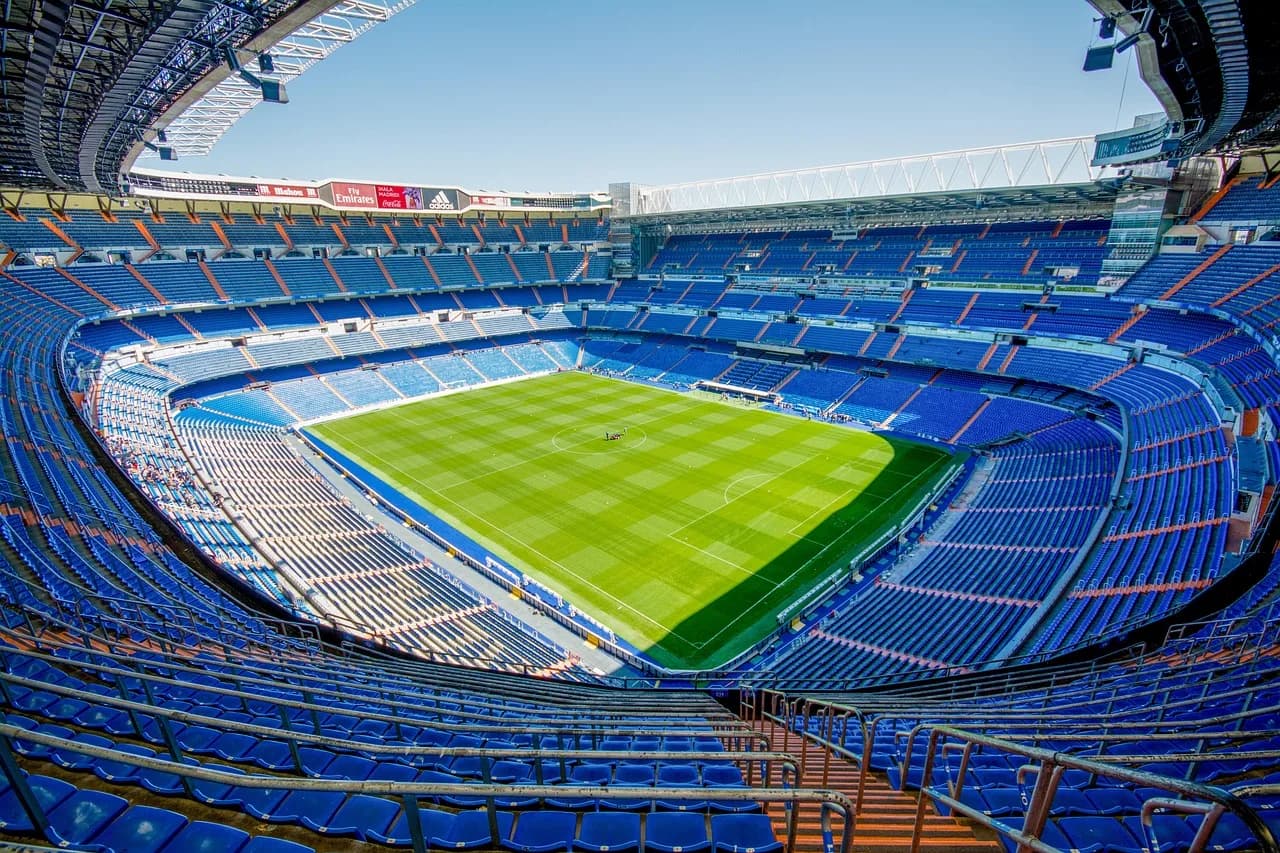 stadium, bleachers, seats, soccer stadium, football stadium, sports stadium, architecture, madrid, spain, construction, city, football, sports, tourist spot, stadium, stadium, stadium, football stadiu