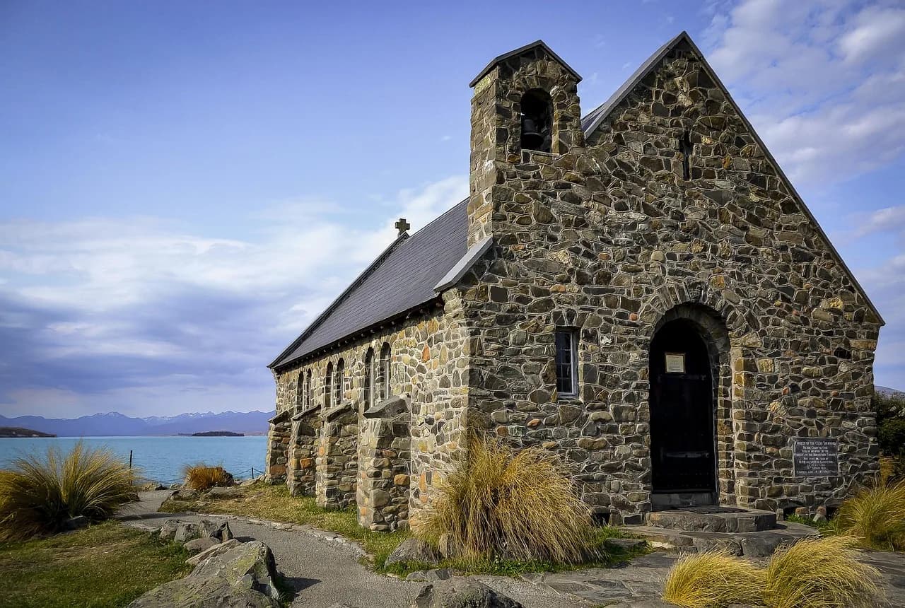 new zealand, church, building, scenic, architecture, landmark, lake, tekapo, travel, landscape, stone, view, nature, holiday, calm, new zealand, new zealand, new zealand, new zealand, new zealand, tek